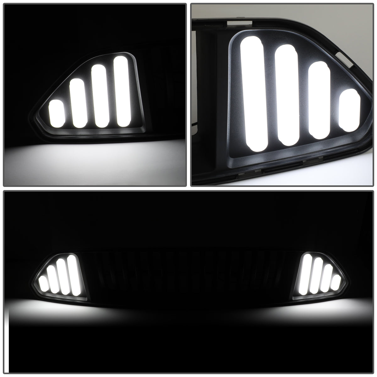 PARRILLA GRILLE - 15-17 FORD MUSTANG - BADGELESS VERTICAL STYLE - W/ LED LIGHT - BLACK
