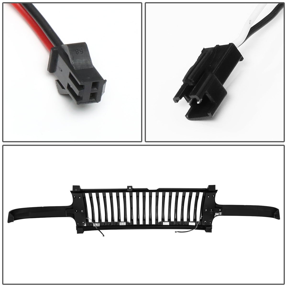 PARRILLA GRILLE - 99-02 CHEVY SILVERADO 1500, 2500 / 00-06 CHEVY SUBURBAN 1500, SUBURBAN 2500, TAHOE - VERTICAL FENCE STYLE - W/ LED DRL LIGHT - LED'S REQUIRE WIRING INTO EXISTING LIGHTING - BLACK