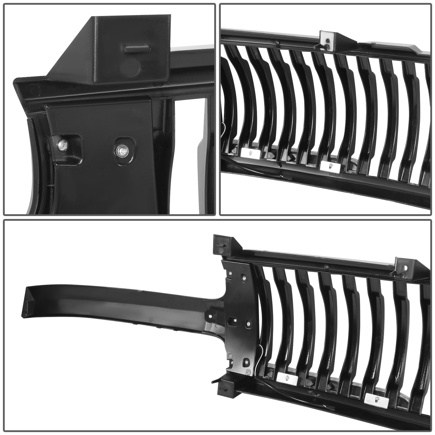 PARRILLA GRILLE - 99-02 CHEVY SILVERADO 1500, 2500 / 00-06 CHEVY SUBURBAN 1500, SUBURBAN 2500, TAHOE - VERTICAL FENCE STYLE - W/ LED DRL LIGHT - LED'S REQUIRE WIRING INTO EXISTING LIGHTING - MATTE BLACK