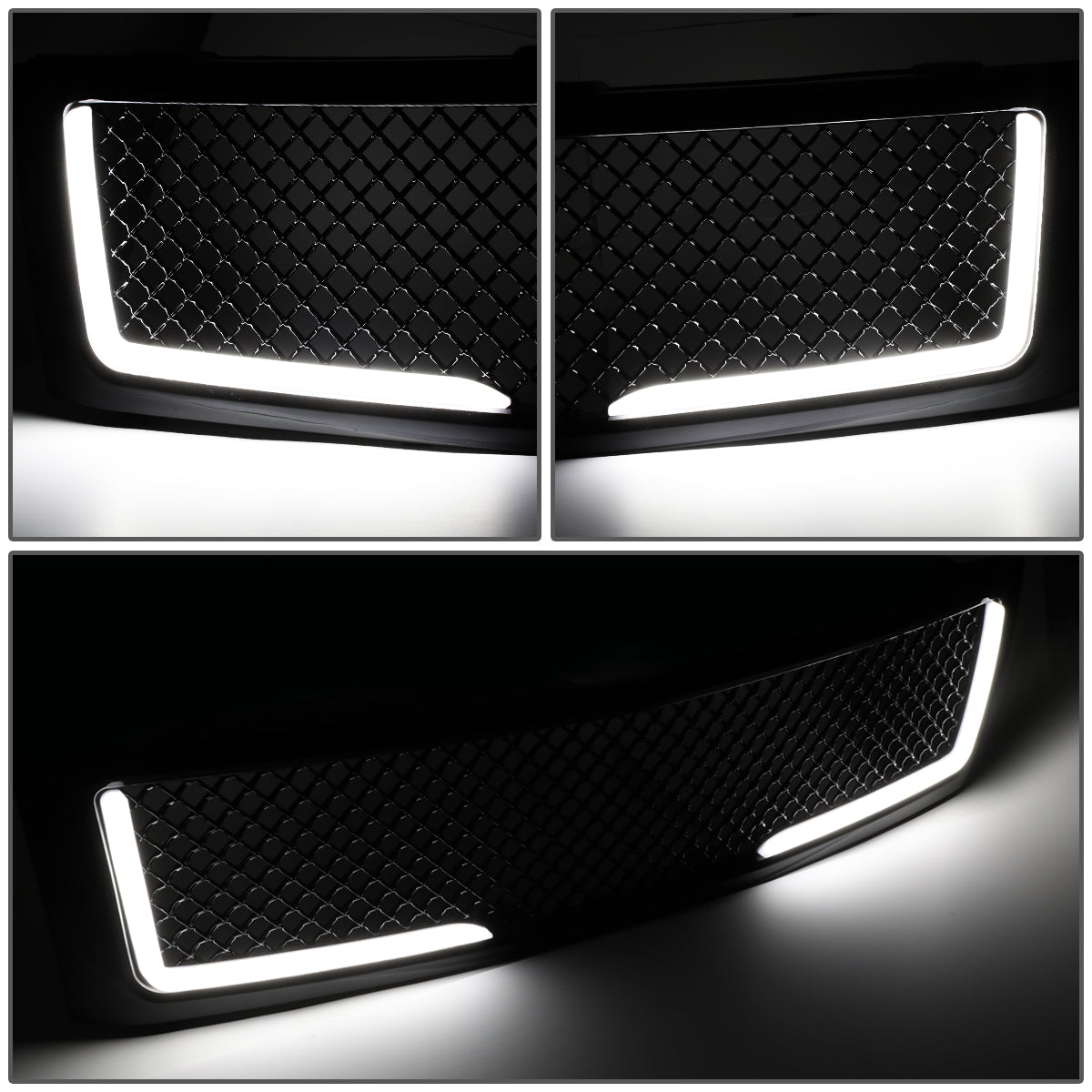 PARRILLA GRILLE - 07-13 CHEVY SILVERADO 1500 - DIAMOND MESH STYLE - W/ LED DRL LIGHT - BLACK