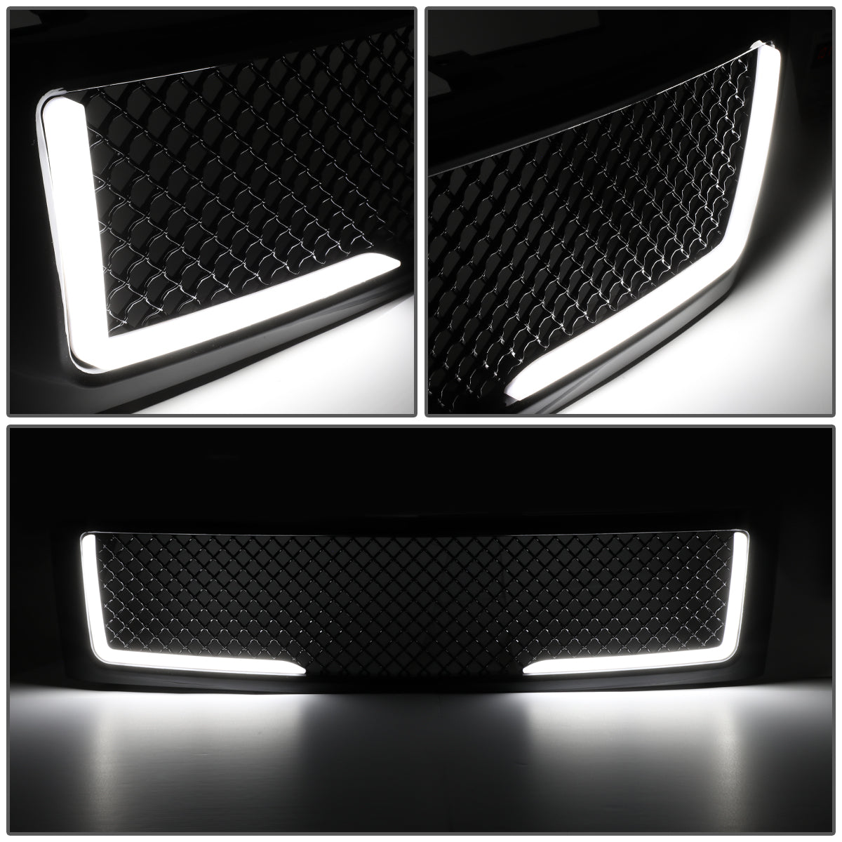 PARRILLA GRILLE - 07-13 CHEVY SILVERADO 1500 - DIAMOND MESH STYLE - W/ LED DRL LIGHT - BLACK