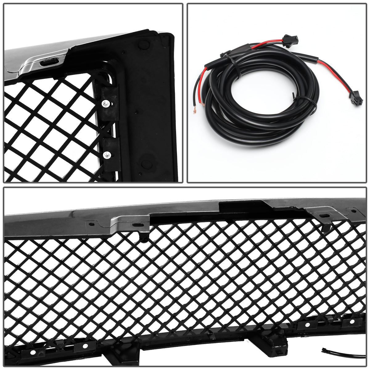 PARRILLA GRILLE - 07-13 CHEVY SILVERADO 1500 - DIAMOND MESH STYLE - W/ LED DRL LIGHT - BLACK