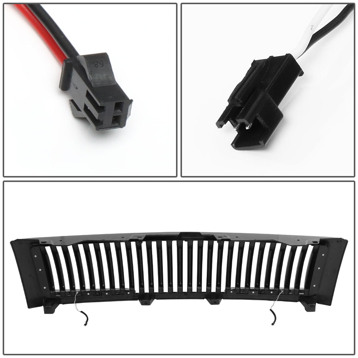 PARRILLA GRILLE - 07-13 CHEVY SILVERADO 1500 - VERTICAL FENCE STYLE - W/ LED DRL LIGHT - BLACK