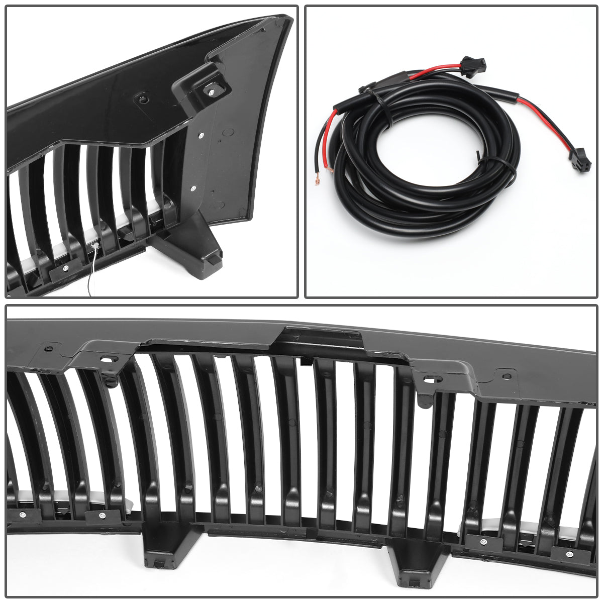 PARRILLA GRILLE - 07-13 CHEVY SILVERADO 1500 - VERTICAL FENCE STYLE - W/ LED DRL LIGHT - BLACK