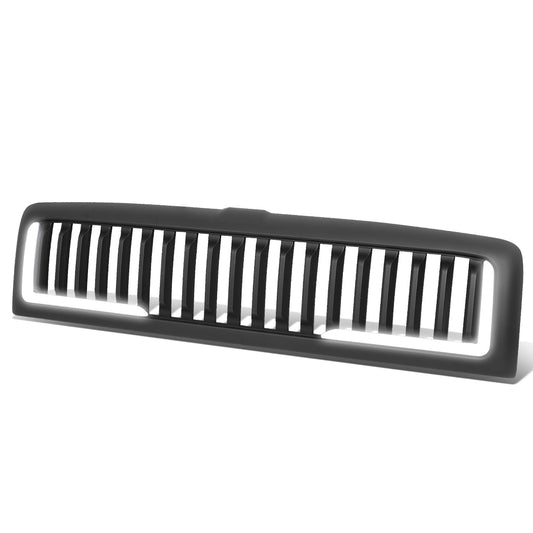 PARRILLA GRILLE - 94-01 DODGE RAM 1500 / 94-02 DODGE RAM 2500, 3500 - VERTICAL FENCE STYLE - W/ LED DRL LIGHT - LED'S REQUIRE WIRING INTO EXISTING LIGHTING - MATTE BLACK