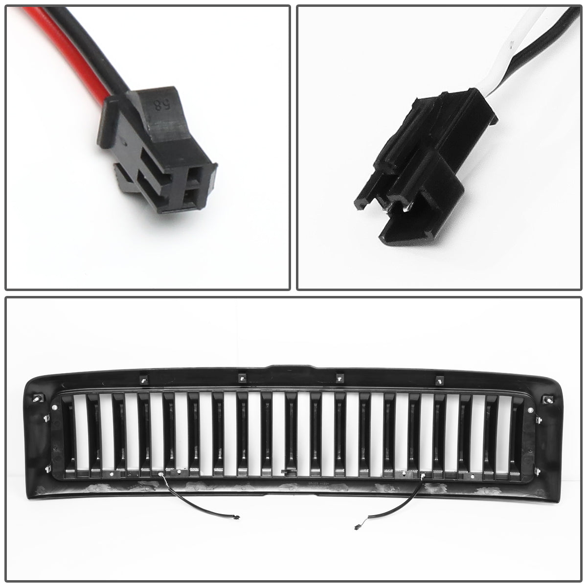 PARRILLA GRILLE - 94-01 DODGE RAM 1500 / 94-02 DODGE RAM 2500, 3500 - VERTICAL FENCE STYLE - W/ LED DRL LIGHT - LED'S REQUIRE WIRING INTO EXISTING LIGHTING - MATTE BLACK