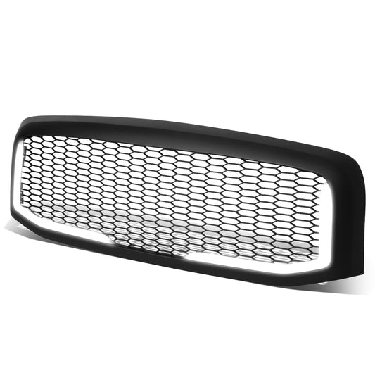 PARRILLA GRILLE - 06-08 DODGE RAM 1500 / 06-09 DODGE RAM 2500, 3500 - HONEYCOMB MESH - W/ LED DRL LIGHT - LED'S REQUIRE WIRING INTO EXISTING LIGHTING - MATTE BLACK