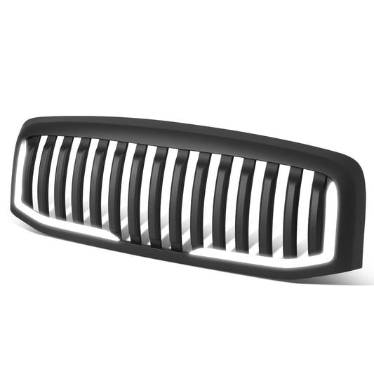 PARRILLA GRILLE - 06-08 DODGE RAM 1500 / 06-09 DODGE RAM 2500, 3500 - VERTICAL FENCE STYLE - W/ LED DRL LIGHT - LED'S REQUIRE WIRING INTO EXISTING LIGHTING - MATTE BLACK