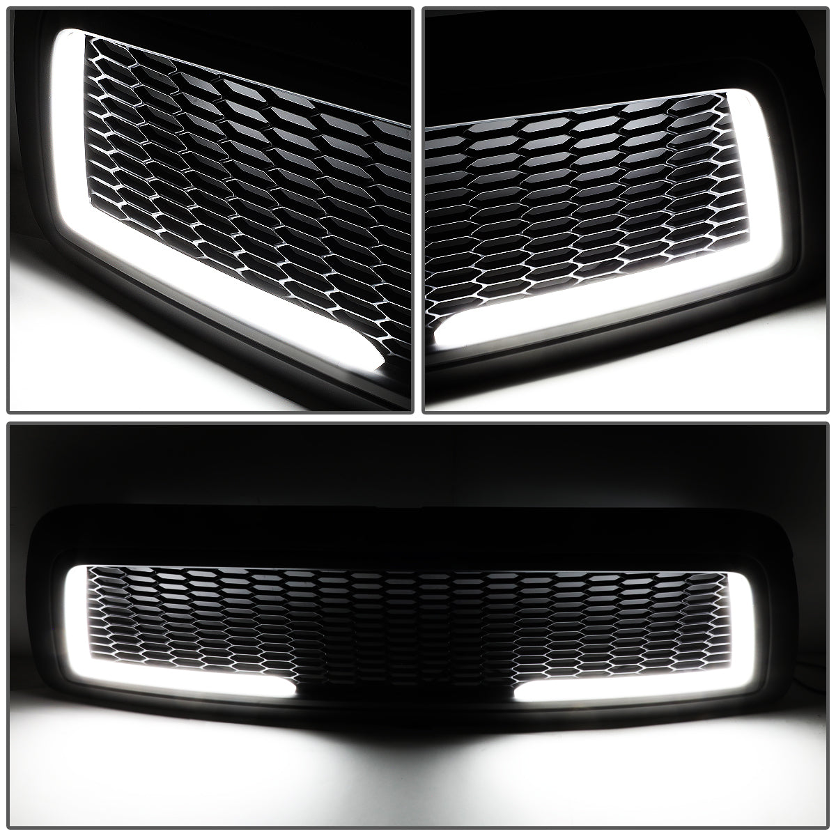 PARRILLA GRILLE - 09-12 DODGE RAM 1500 - HONEYCOMB MESH - W/ LED DRL LIGHT - LED'S REQUIRE WIRING INTO EXISTING LIGHTING - MATTE BLACK