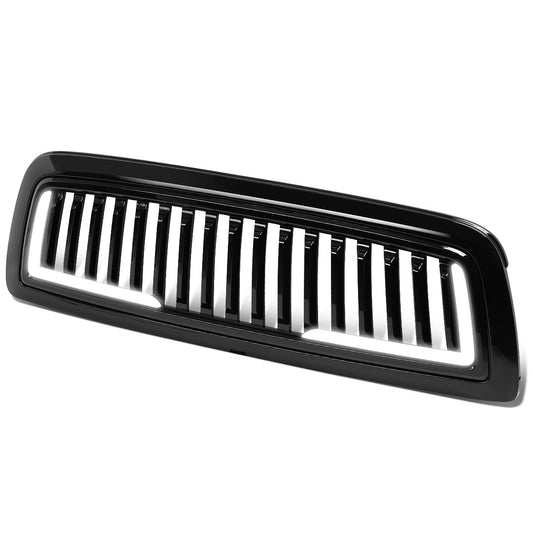 PARRILLA GRILLE - 09-12 DODGE RAM 1500 - VERTICAL FENCE STYLE - W/ LED DRL LIGHT - LED'S REQUIRE WIRING INTO EXISTING LIGHTING - BLACK