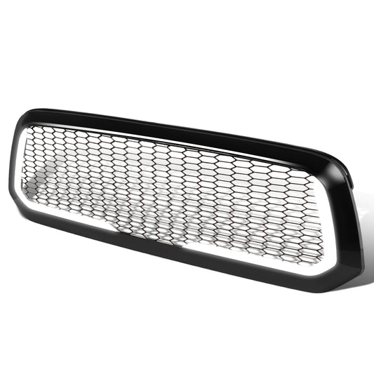 PARRILLA GRILLE - 13-18 DODGE RAM 1500 / 2018 DODGE RAM 1500 CLASSIC - DOES NOT FIT REBEL MODEL - HONEYCOMB MESH - W/ LED DRL LIGHT - LED'S REQUIRE WIRING INTO EXISTING LIGHTING - BLACK