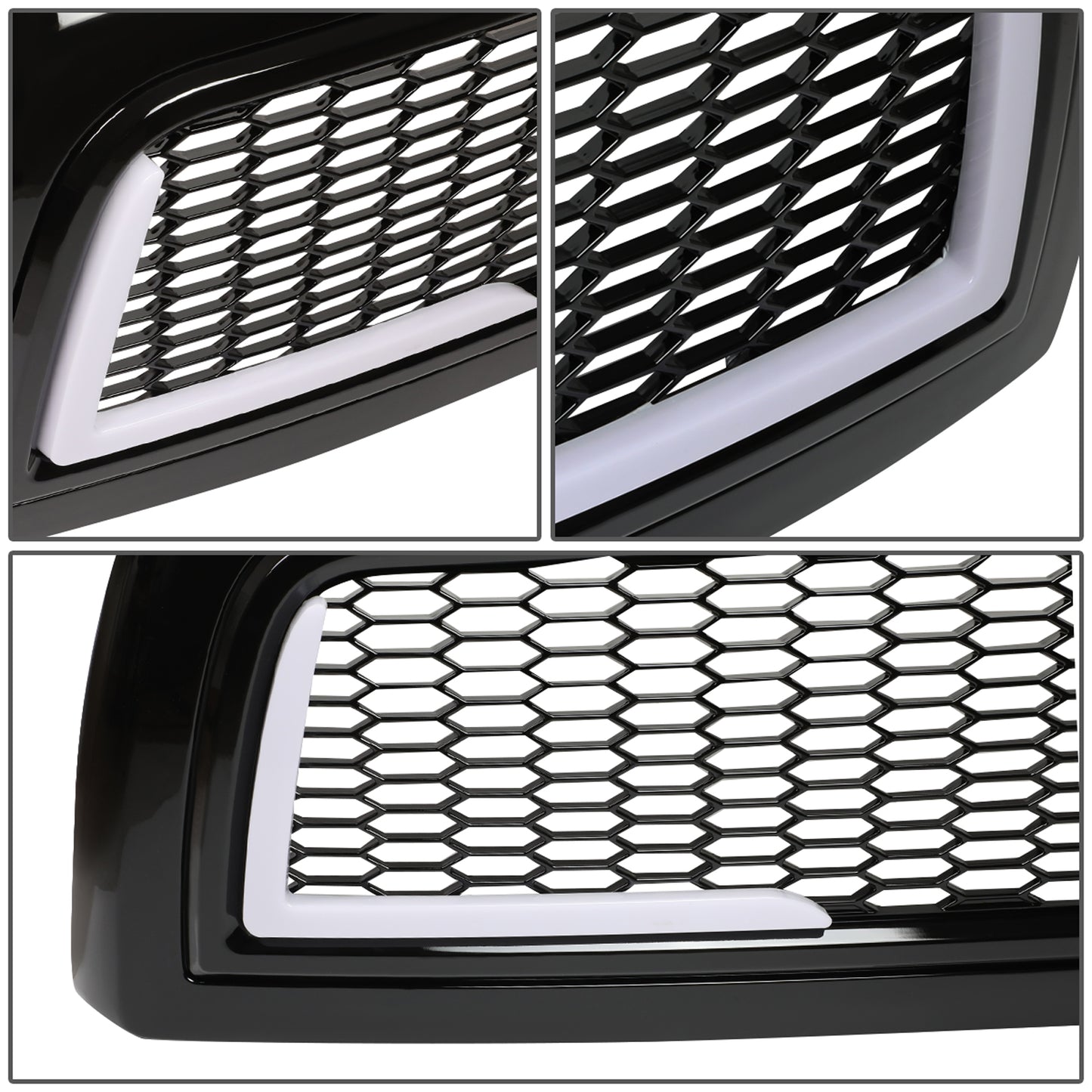 PARRILLA GRILLE - 10-18 DODGE RAM 2500, 3500 - HONEYCOMB MESH - W/ LED DRL LIGHT - LED'S REQUIRE WIRING INTO EXISTING LIGHTING - BLACK