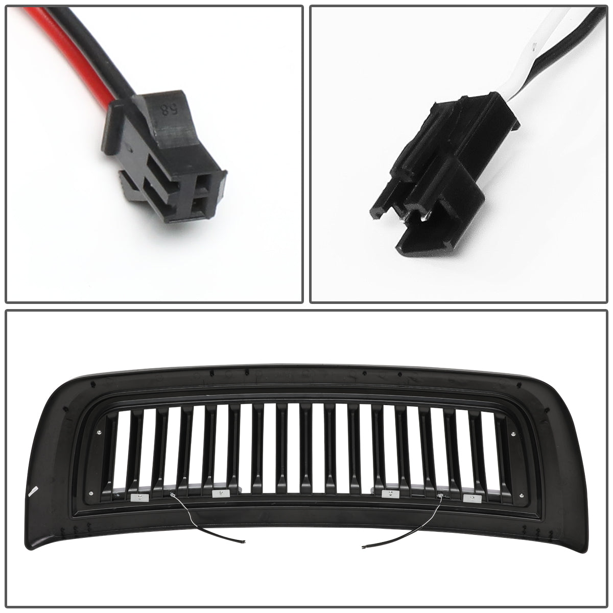 PARRILLA GRILLE - 10-18 DODGE RAM 2500, 3500 - VERTICAL FENCE STYLE - W/ LED DRL LIGHT - LED'S REQUIRE WIRING INTO EXISTING LIGHTING - BLACK