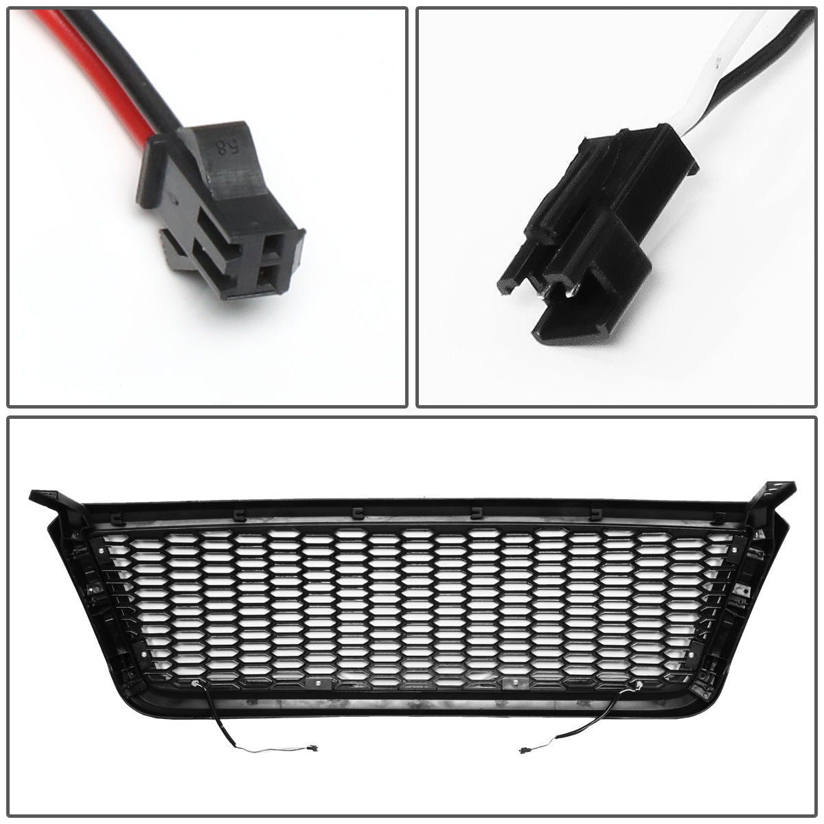 PARRILLA GRILLE - 04-08 FORD F-150 - HONEYCOMB MESH - W/ LED DRL LIGHT - LED'S REQUIRE WIRING INTO EXISTING LIGHTING - BLACK