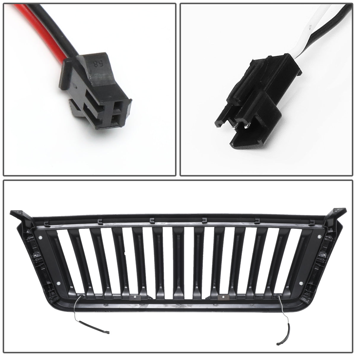 PARRILLA GRILLE - 04-08 FORD F-150 - VERTICAL FENCE STYLE - W/ LED DRL LIGHT - LED'S REQUIRE WIRING INTO EXISTING LIGHTING - BLACK