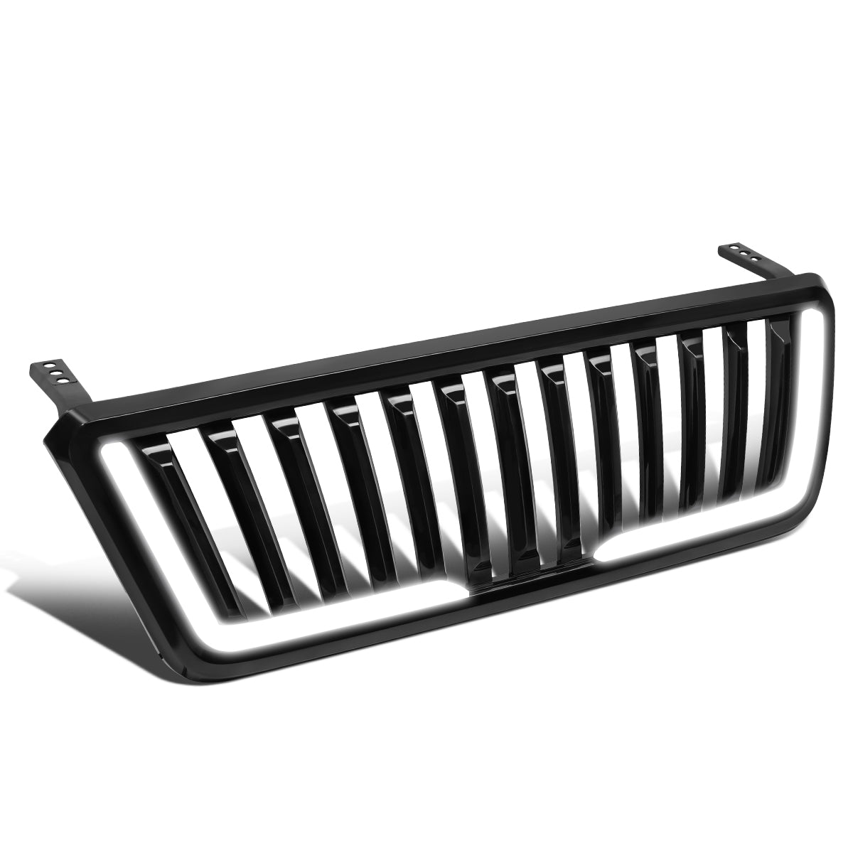 PARRILLA GRILLE - 04-08 FORD F-150 - VERTICAL FENCE STYLE - W/ LED DRL LIGHT - LED'S REQUIRE WIRING INTO EXISTING LIGHTING - BLACK