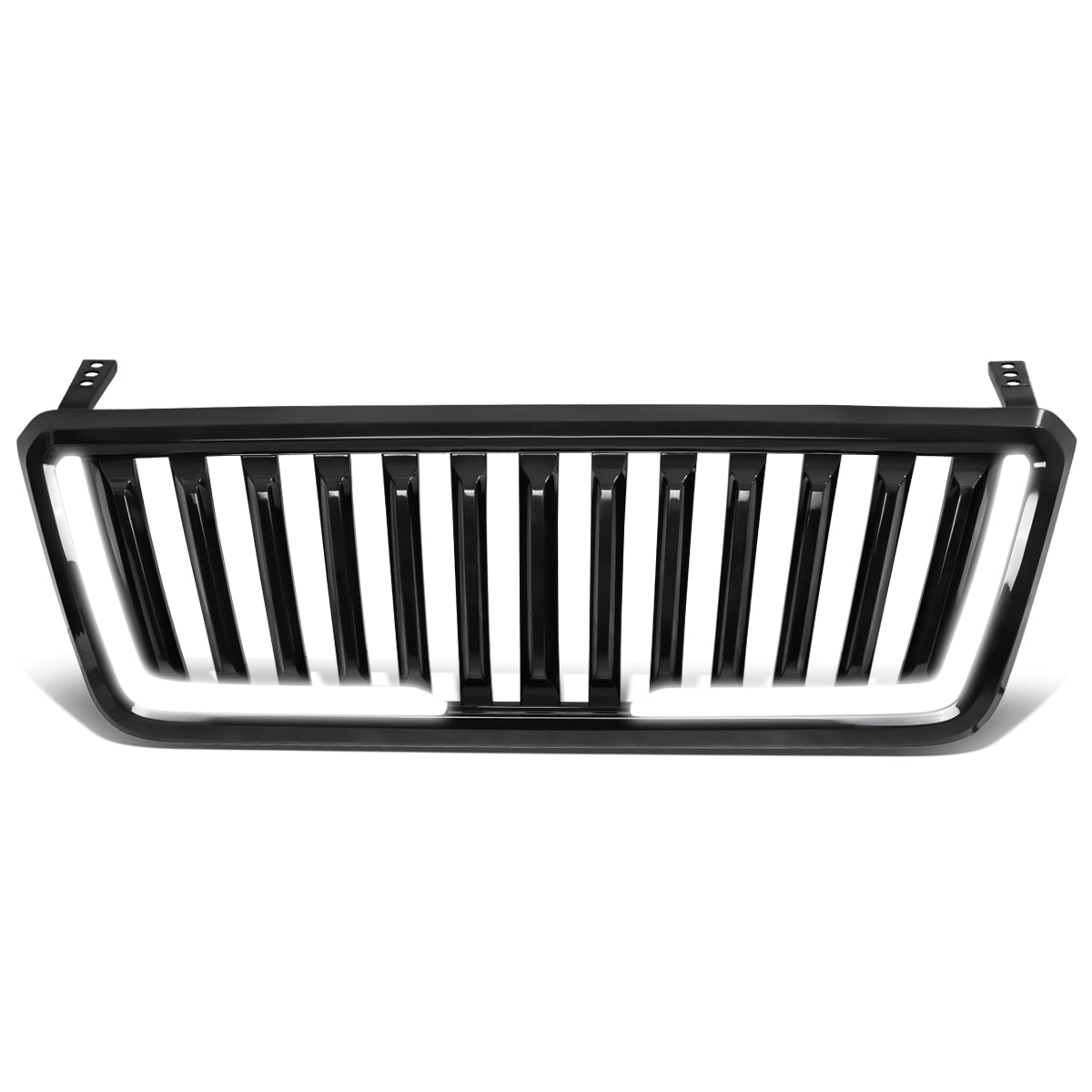 PARRILLA GRILLE - 04-08 FORD F-150 - VERTICAL FENCE STYLE - W/ LED DRL LIGHT - LED'S REQUIRE WIRING INTO EXISTING LIGHTING - BLACK