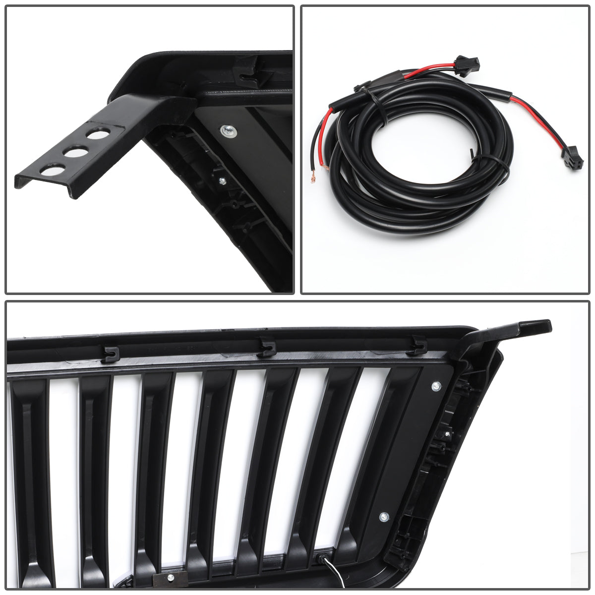 PARRILLA GRILLE - 04-08 FORD F-150 - VERTICAL FENCE STYLE - W/ LED DRL LIGHT - LED'S REQUIRE WIRING INTO EXISTING LIGHTING - BLACK