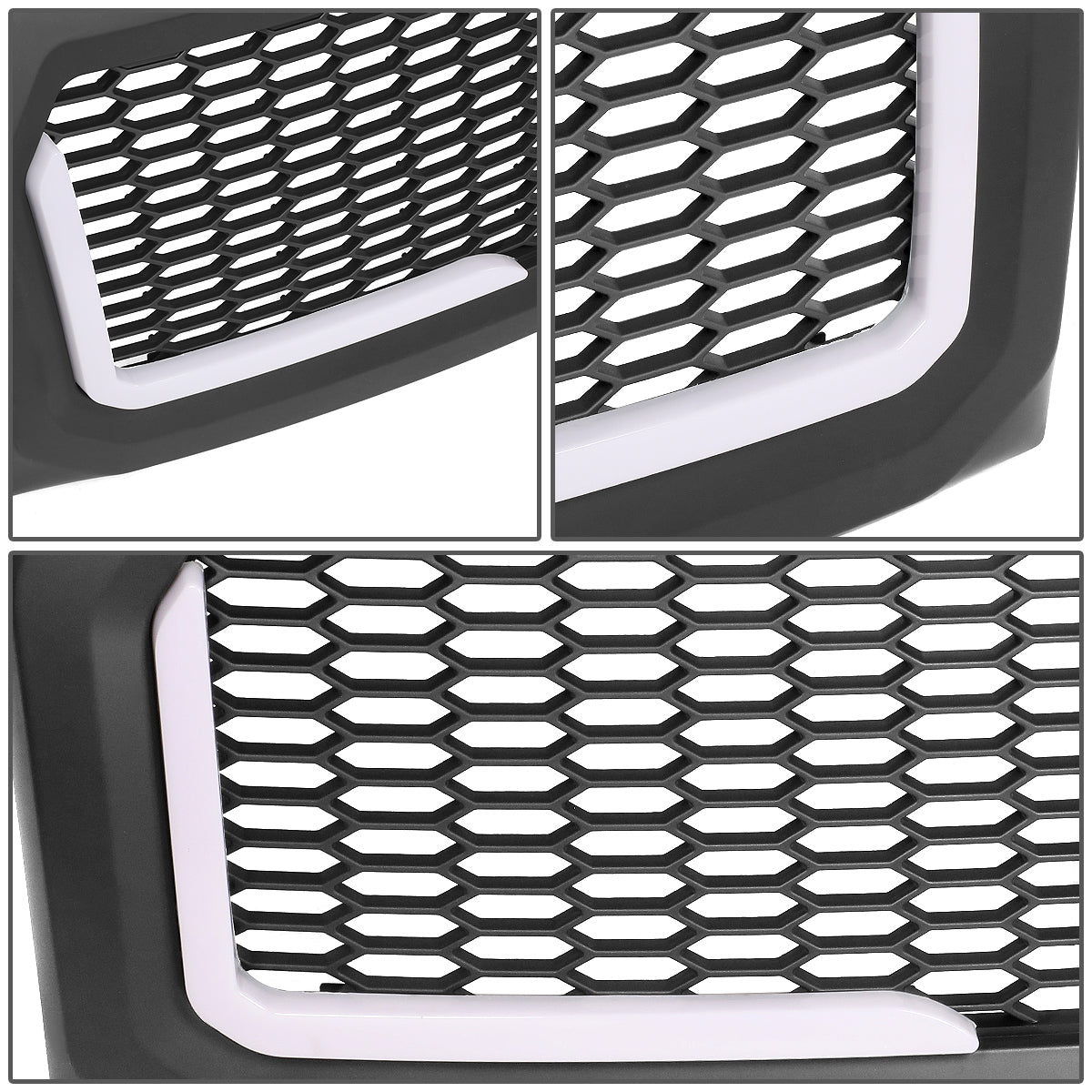 PARRILLA GRILLE - 09-14 FORD F-150 - HONEYCOMB MESH - W/ LED DRL LIGHT - LED'S REQUIRE WIRING INTO EXISTING LIGHTING - MATTE BLACK