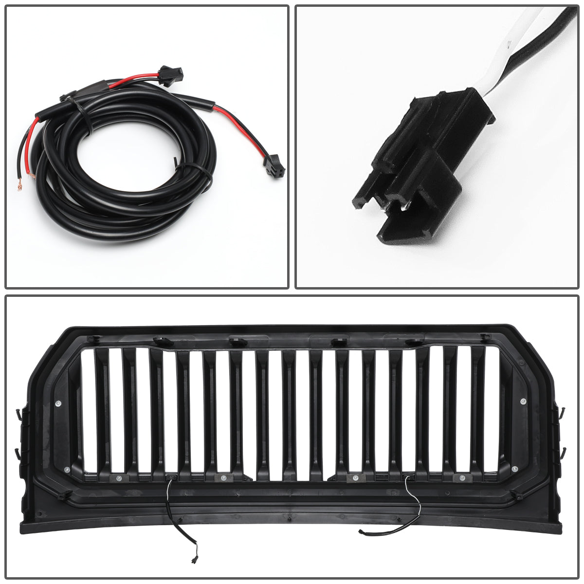 PARRILLA GRILLE - 15-17 FORD F-150 - VERTICAL FENCE STYLE - W/ LED DRL LIGHT - LED'S REQUIRE WIRING INTO EXISTING LIGHTING - BLACK