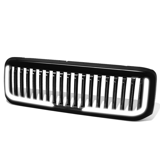 PARRILLA GRILLE - 99-04 FORD F-250, F-350, F-450, F-550 - VERTICAL FENCE STYLE - W/ LED DRL LIGHT - LED'S REQUIRE WIRING INTO EXISTING LIGHTING - BLACK