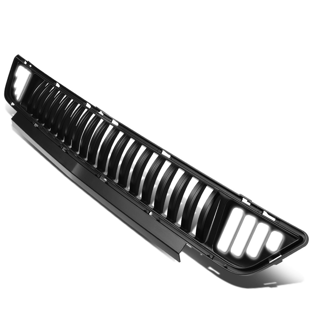 PARRILLA FRONT LOWER GRILLE - 15-17 FORD MUSTANG - VERTICAL FENCE STYLE - W/ LED DRL LIGHT - BLACK