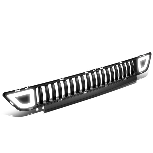 PARRILLA FRONT LOWER GRILLE - 15-17 FORD MUSTANG - VERTICAL FENCE STYLE - W/ LED DRL LIGHT - TRIANGLE LED - BLACK
