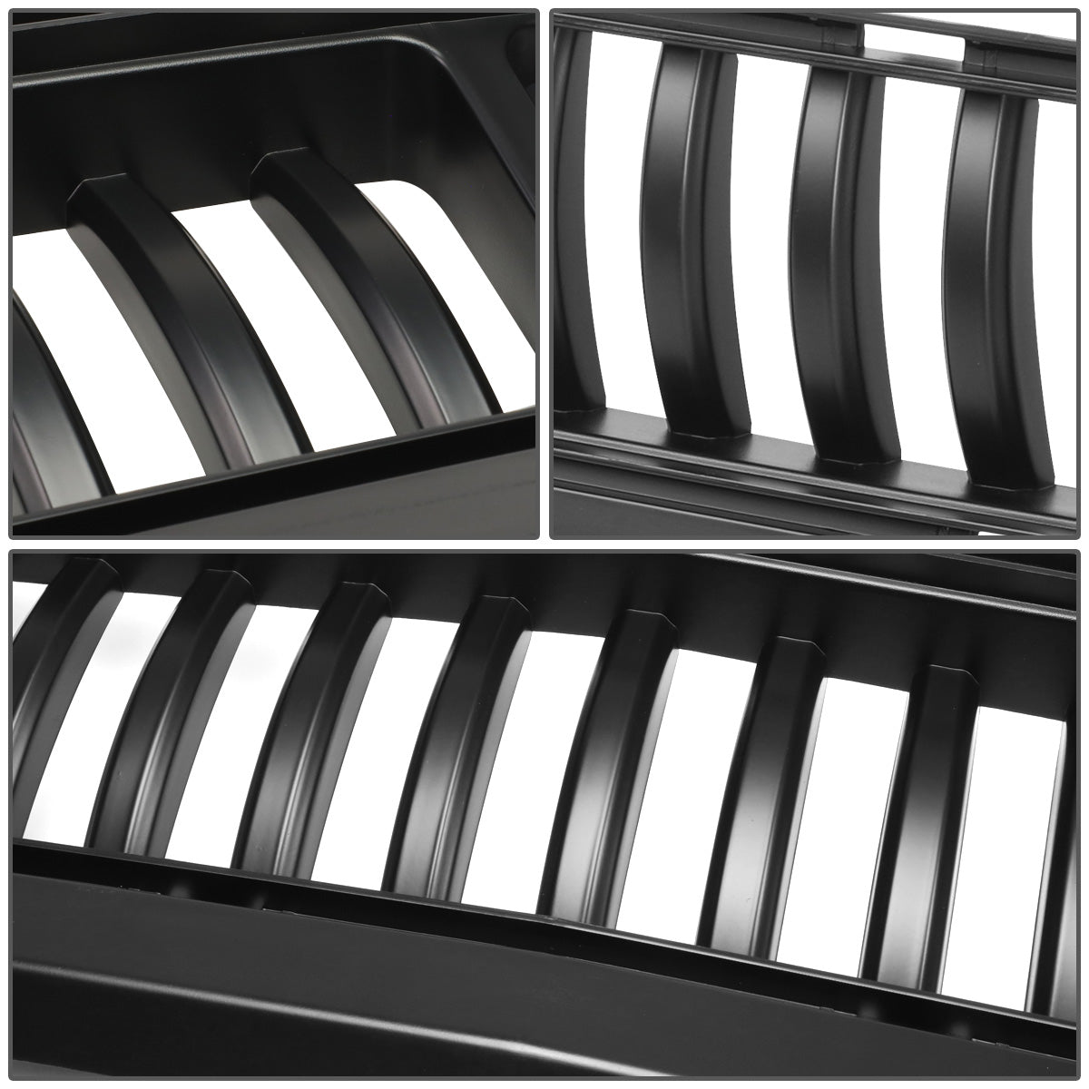 PARRILLA FRONT LOWER GRILLE - 15-17 FORD MUSTANG - VERTICAL FENCE STYLE - W/ LED DRL LIGHT - TRIANGLE LED - BLACK