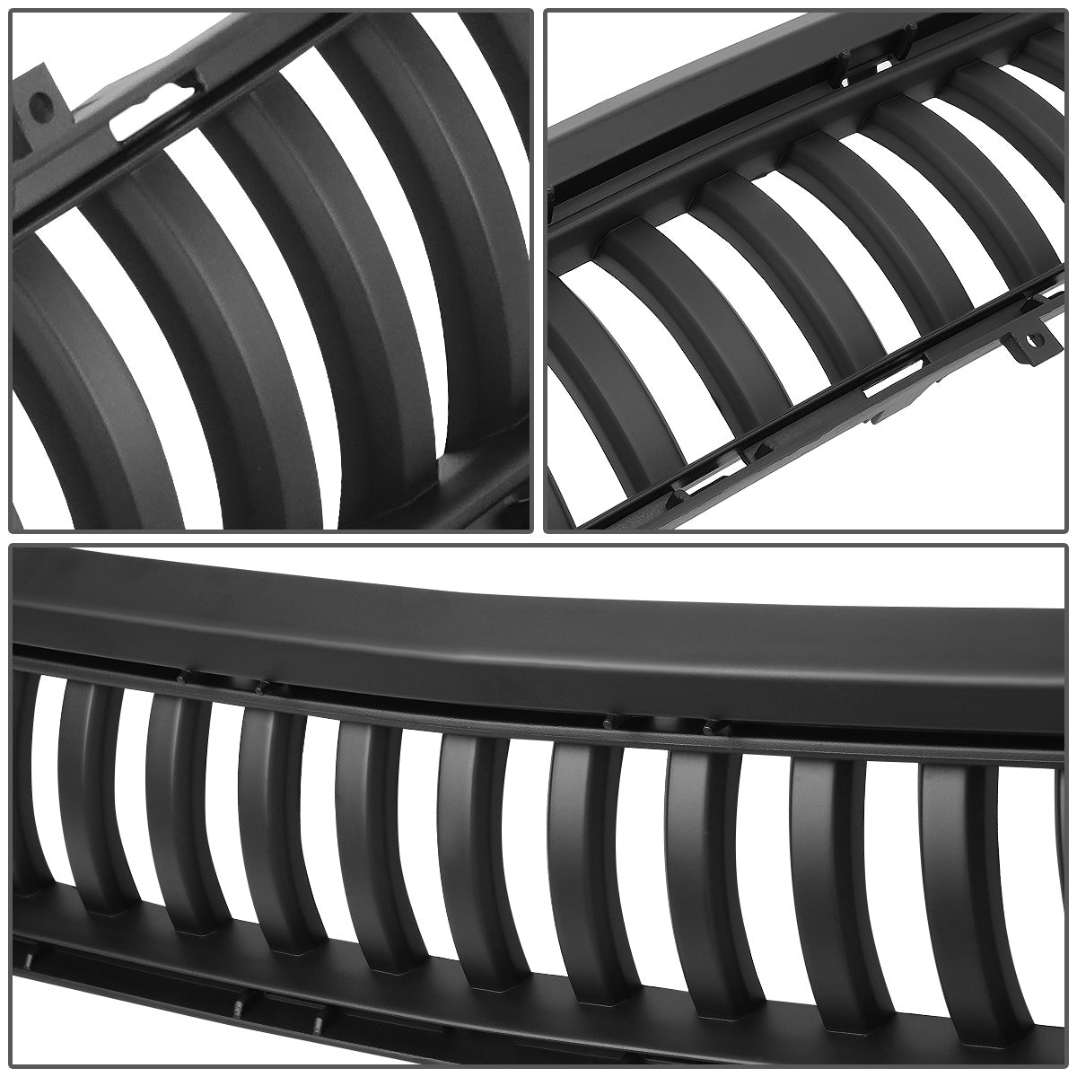 PARRILLA FRONT LOWER GRILLE - 18-19 FORD MUSTANG - VERTICAL FENCE STYLE - W/ LED DRL LIGHT - BLACK