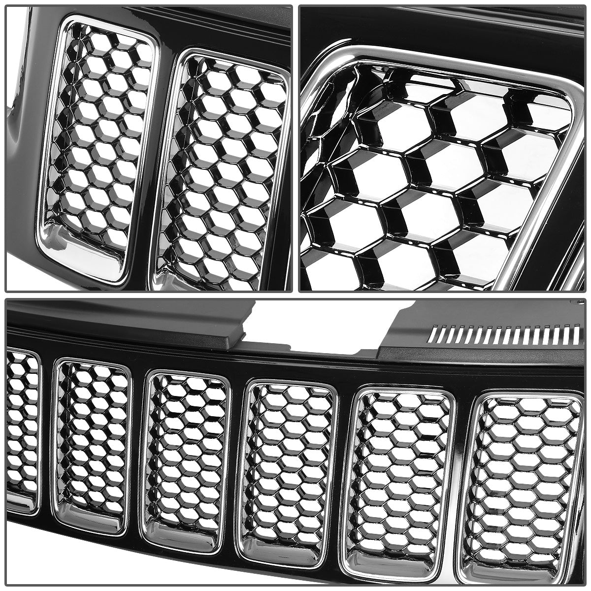 PARRILLA GRILLE - 14-16 JEEP GRAND CHEROKEE - HONEYCOMB MESH - W/ LED DRL LIGHT - LED'S REQUIRE WIRING INTO EXISTING LIGHTING - BLACK
