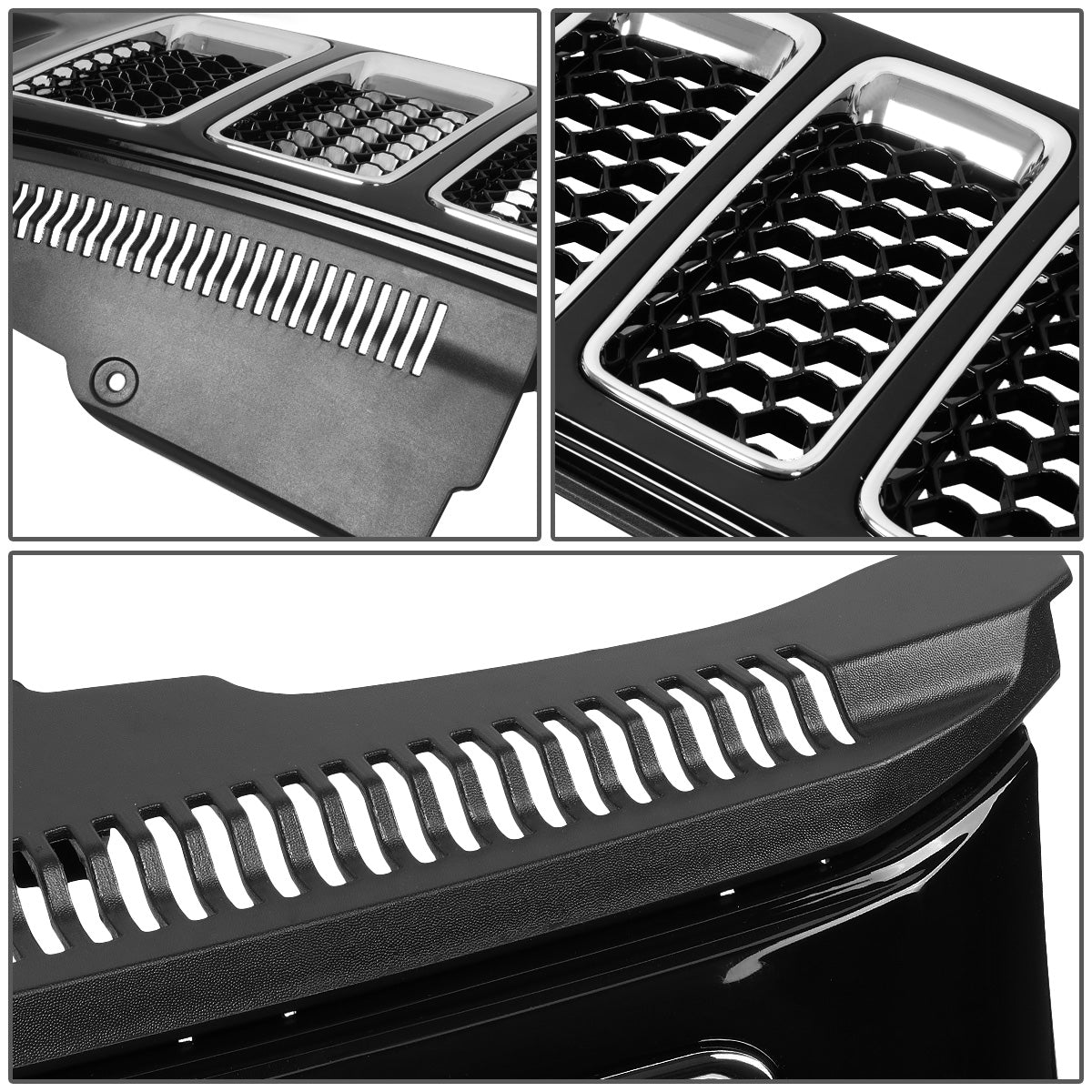 PARRILLA GRILLE - 14-16 JEEP GRAND CHEROKEE - HONEYCOMB MESH - W/ LED DRL LIGHT - LED'S REQUIRE WIRING INTO EXISTING LIGHTING - BLACK