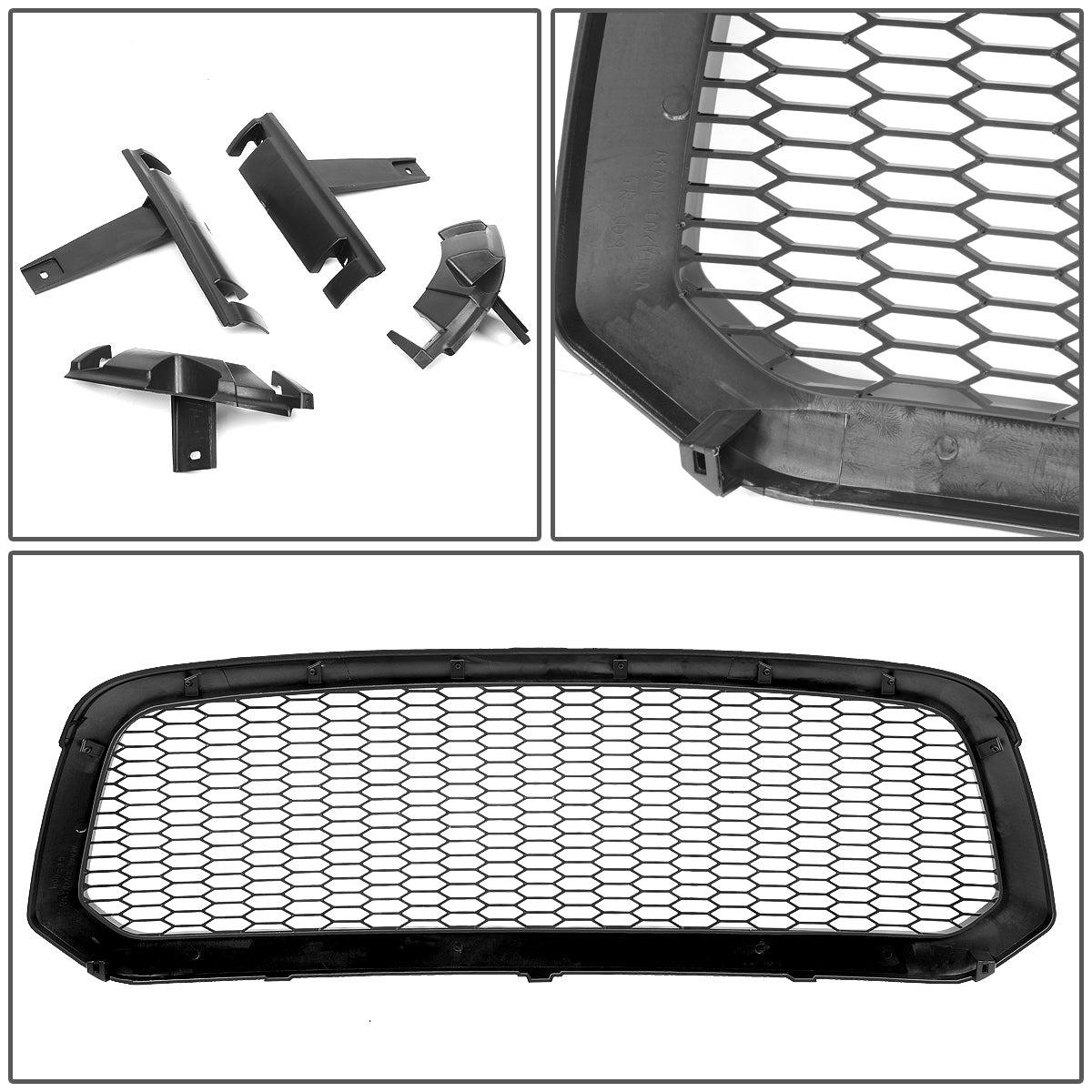 PARRILLA GRILLE - 13-18 DODGE RAM 1500 / 2019 DODGE RAM 1500 CLASSIC - DOES NOT FIT REBEL MODELS - HONEYCOMB MESH - MATTE BLACK
