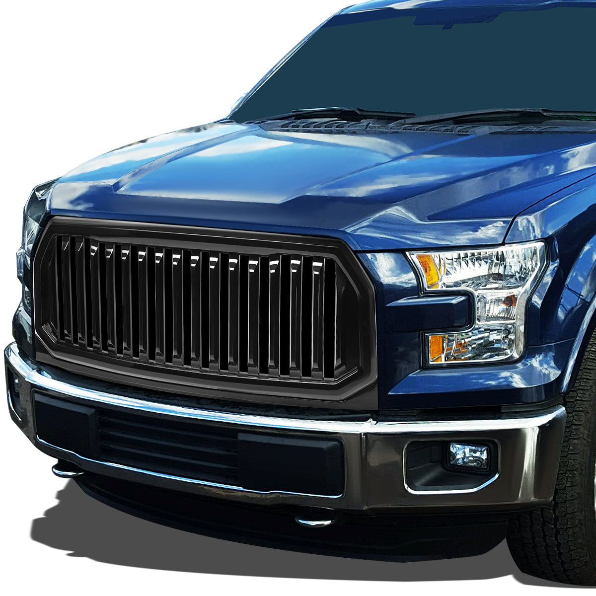 PARRILLA GRILLE - 15-17 FORD F-150 - VERTICAL FENCE STYLE - BLACK
