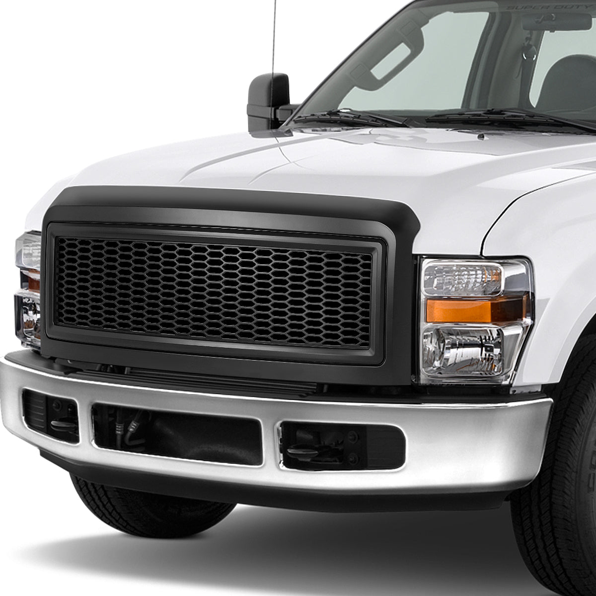 PARRILLA GRILLE - 08-10 FORD F-250, F-350, F-450, F-550 - HONEYCOMB MESH - MATTE BLACK