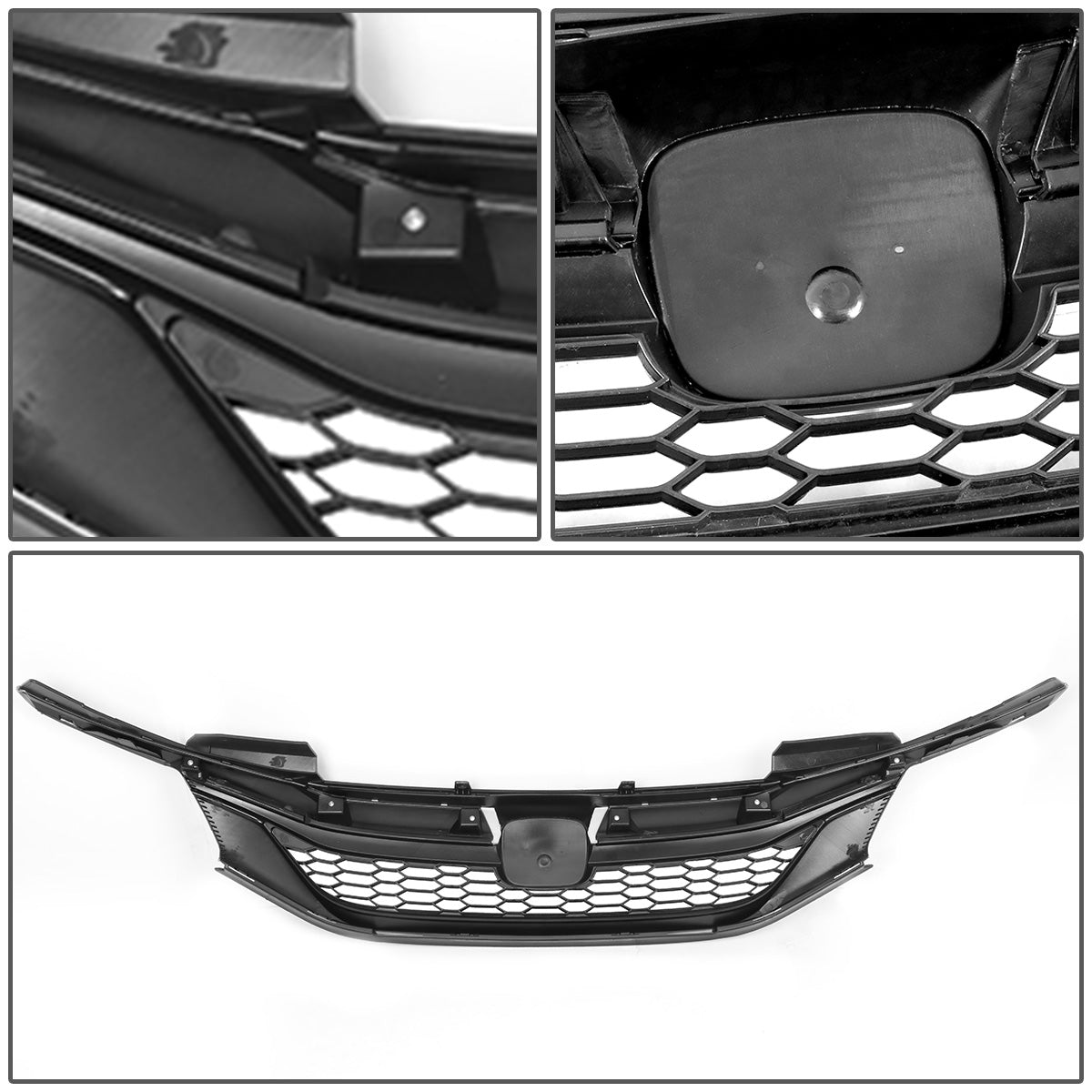 PARRILLA GRILLE - 16-17 HONDA ACCORD 4-DR - HONEYCOMB MESH - MATTE BLACK
