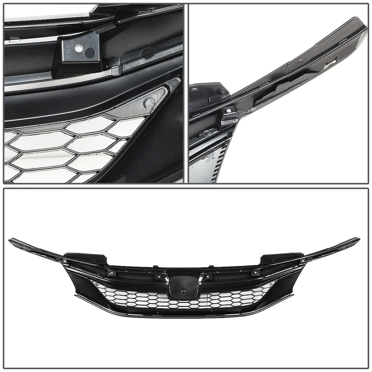 PARRILLA GRILLE - 16-17 HONDA ACCORD 4-DR - HONEYCOMB MESH - BLACK / CHROME TRIM