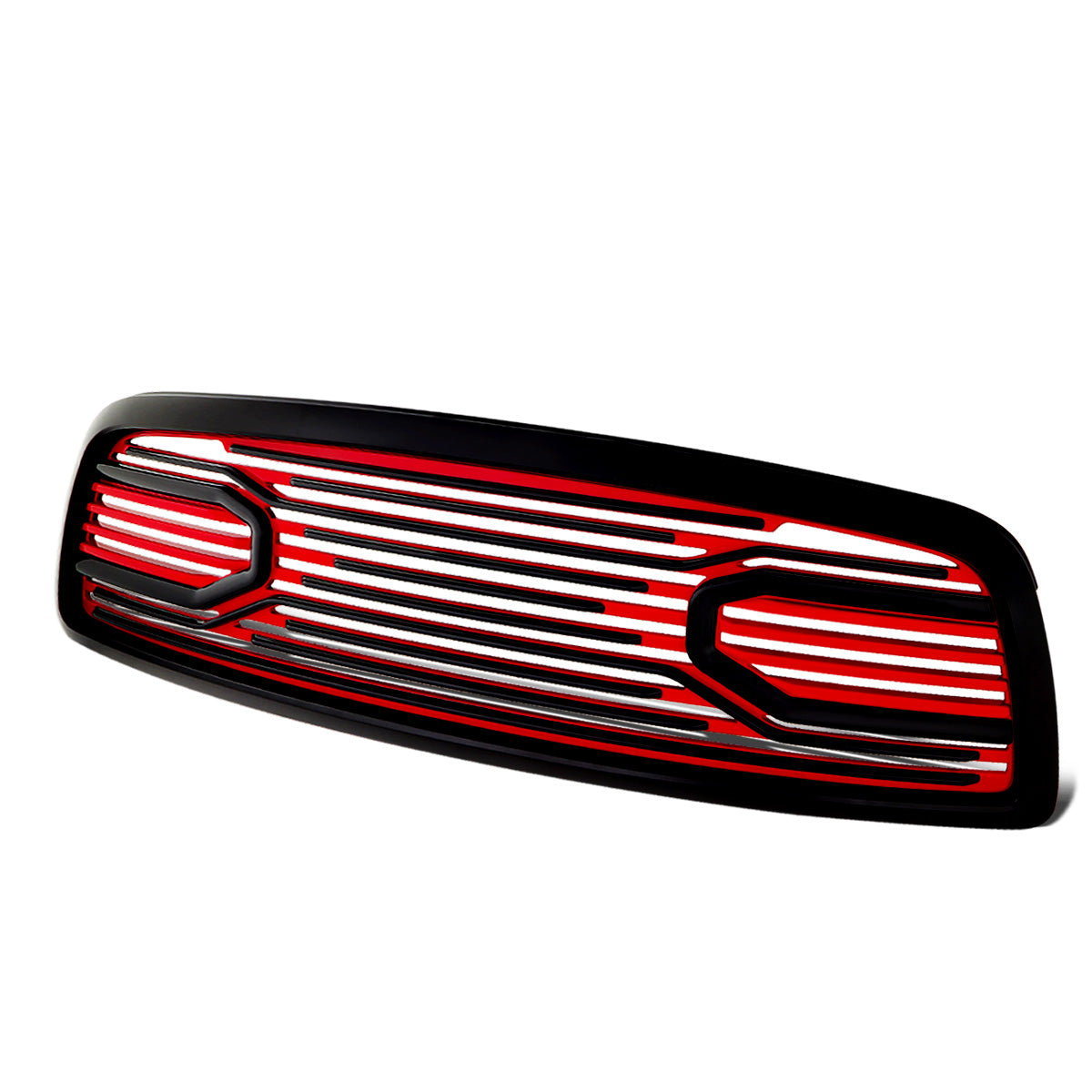 PARRILLA GRILLE - 09-12 DODGE RAM 1500 - SHUTTER STYLE - BLACK / RED