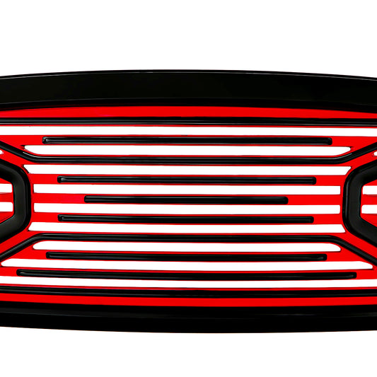 PARRILLA GRILLE - 09-12 DODGE RAM 1500 - SHUTTER STYLE - BLACK / RED