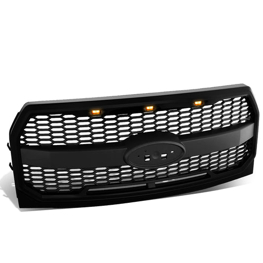 PARRILLA GRILLE - 15-17 FORD F-150 - HONEYCOMB MESH - W/ LED LIGHTS - MATTE BLACK