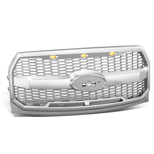 PARRILLA GRILLE - 15-17 FORD F-150 - HONEYCOMB MESH - W/ LED LIGHTS - CHROME