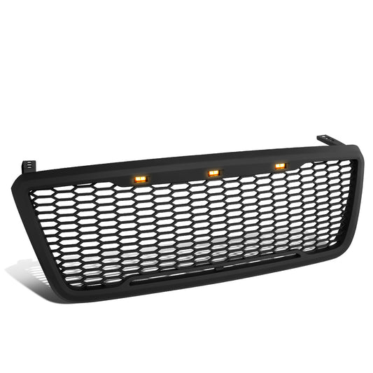 PARRILLA GRILLE - 04-08 FORD F-150 - HONEYCOMB MESH - W/ LED LIGHTS - MATTE BLACK