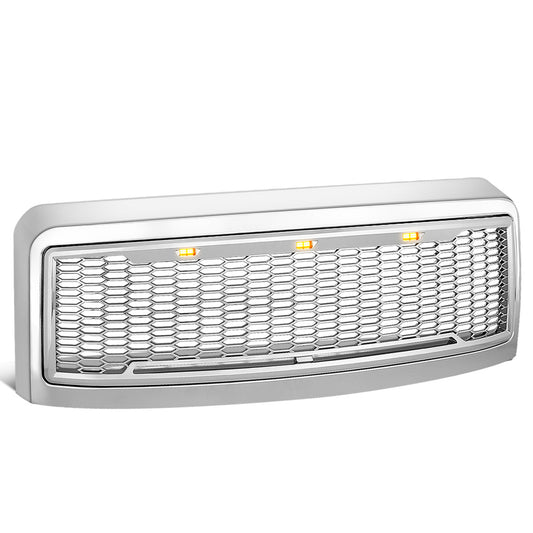 PARRILLA GRILLE - 08-10 FORD F-250, F-350 - HONEYCOMB MESH - W/ LED LIGHTS - CHROME