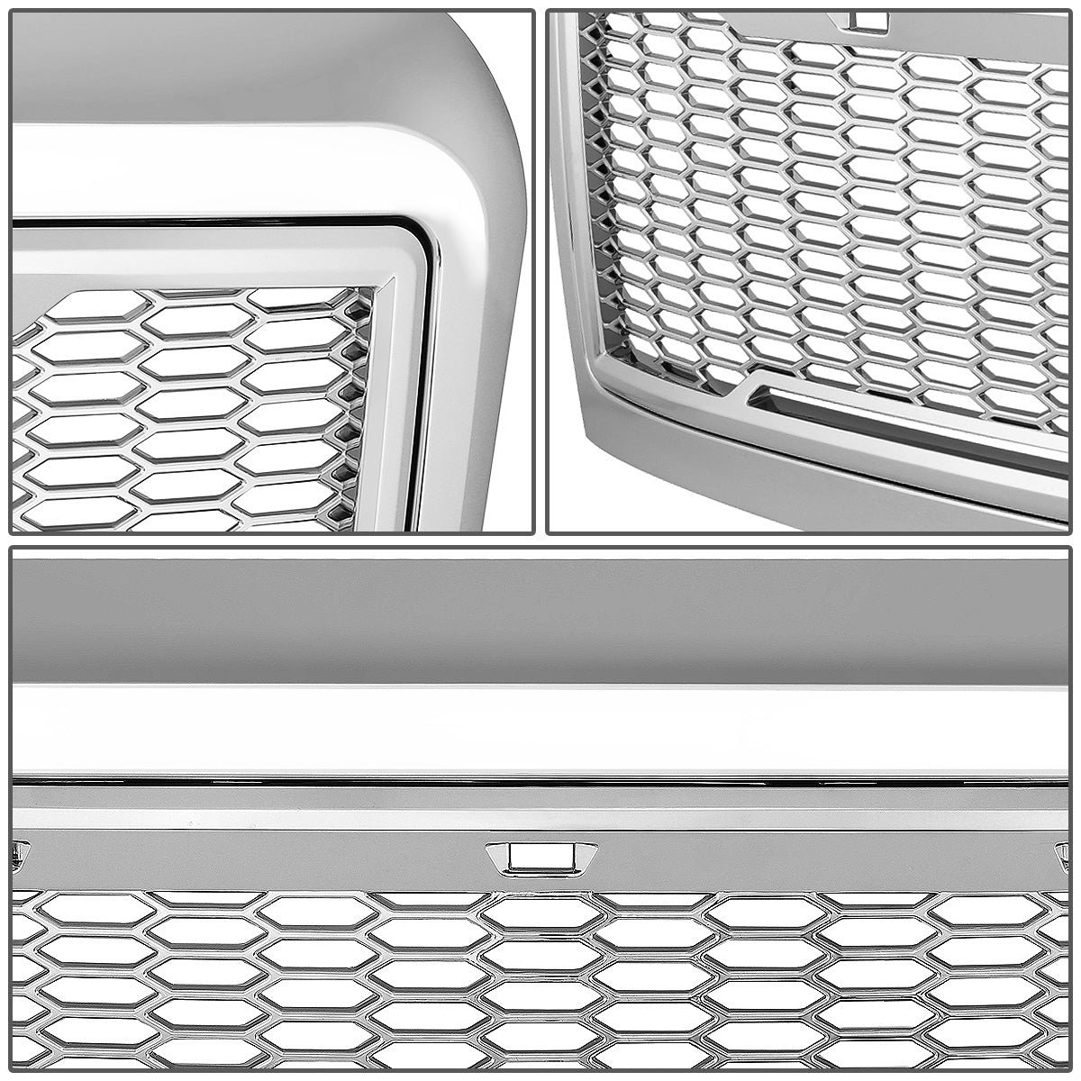 PARRILLA GRILLE - 08-10 FORD F-250, F-350 - HONEYCOMB MESH - W/ LED LIGHTS - CHROME
