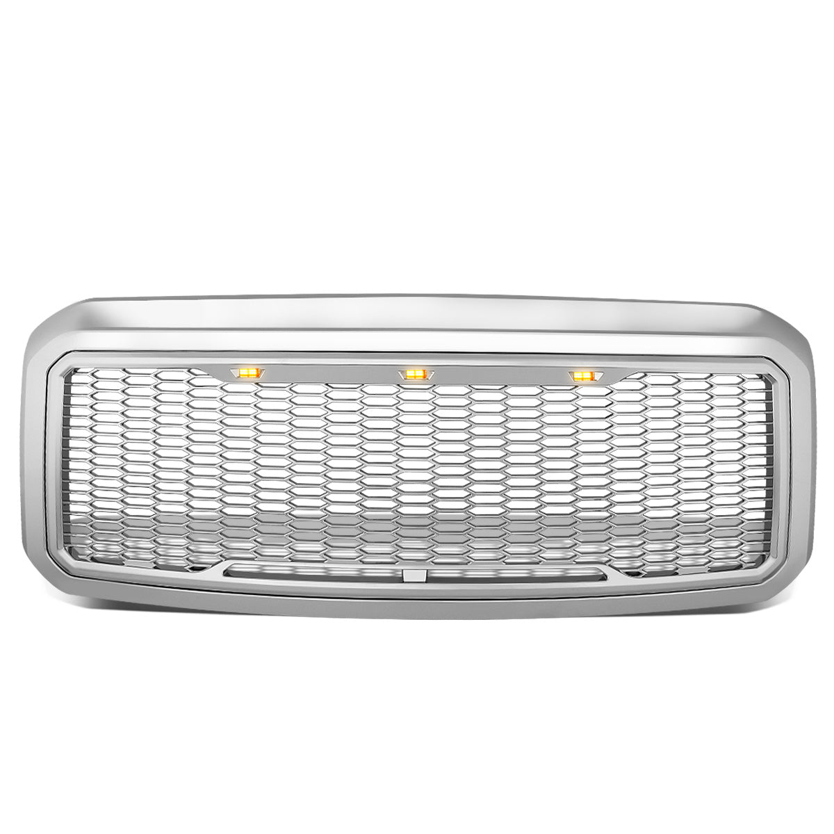 PARRILLA GRILLE - 11-16 FORD F-250, F-350, F-450, F-550 - HONEYCOMB MESH - W/ LED LIGHTS - CHROME