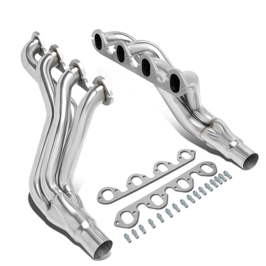 HEADERS STAINLESS STEEL - 75-79 FORD F-100 F-150 F-250 F-350 WITH 7.5 V8 - MODIFICATION TO STOCK EXHAUST REQUIRED TO RETAIN STOCK CATALYTIC CONVERTER - LONG TUBE