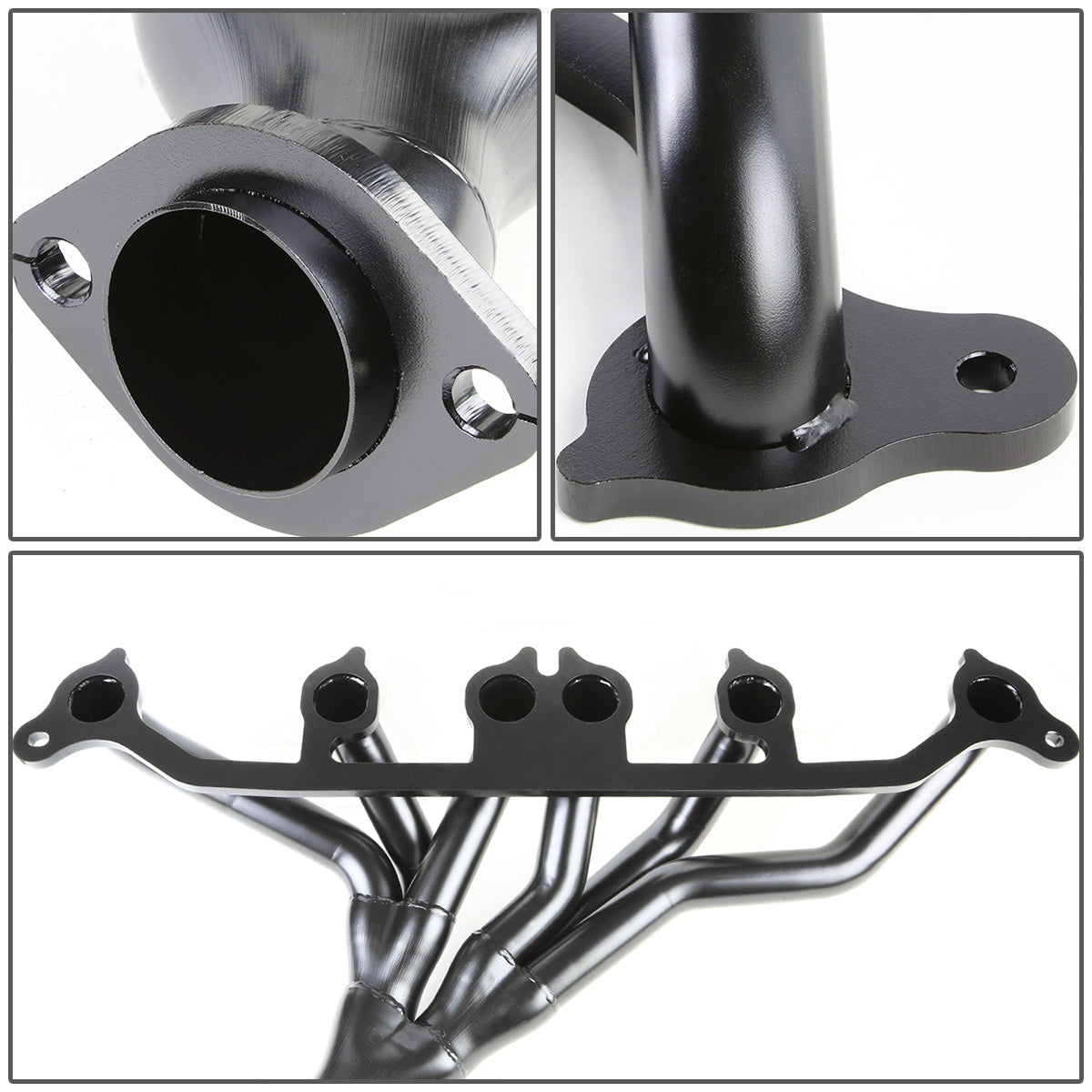 HEADERS STAINLESS STEEL - 91-99 GRAND CHEROKEE WRANGLER YJ TJ XJ 4.0 6CYL - BLACK
