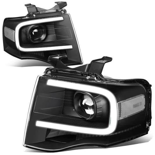 FAROS 07-14 FORD EXPEDITION - 3D - LED DRL - PROJECTOR - BLACK HOUSING / CLEAR CORNER - H7 LOW / HIGH BEAM / 3157A SIGNAL 194 MARKER