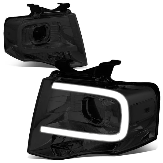 FAROS 07-14 FORD EXPEDITION - 3D - LED DRL - PROJECTOR - SMOKE HOUSING / CLEAR CORNER - H7 LOW / HIGH BEAM / 3157A SIGNAL 194 MARKER