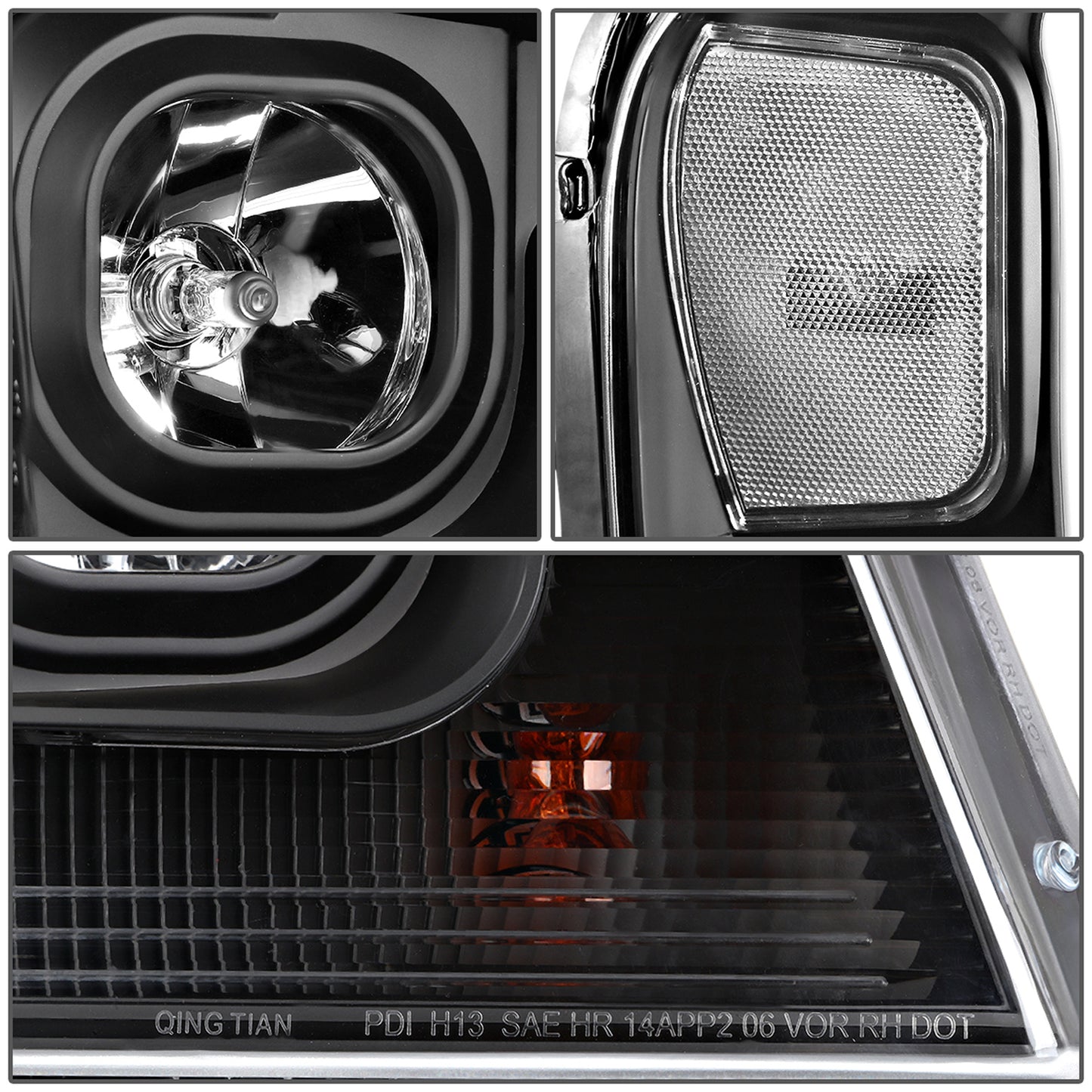 FAROS 04-08 FORD F-150 / 06-08 LINCOLN MARK LT - 3D LED - C-BAR - BLACK HOUSING / CLEAR CORNER - H11 LOW BEAM / H11 HIGH BEAM