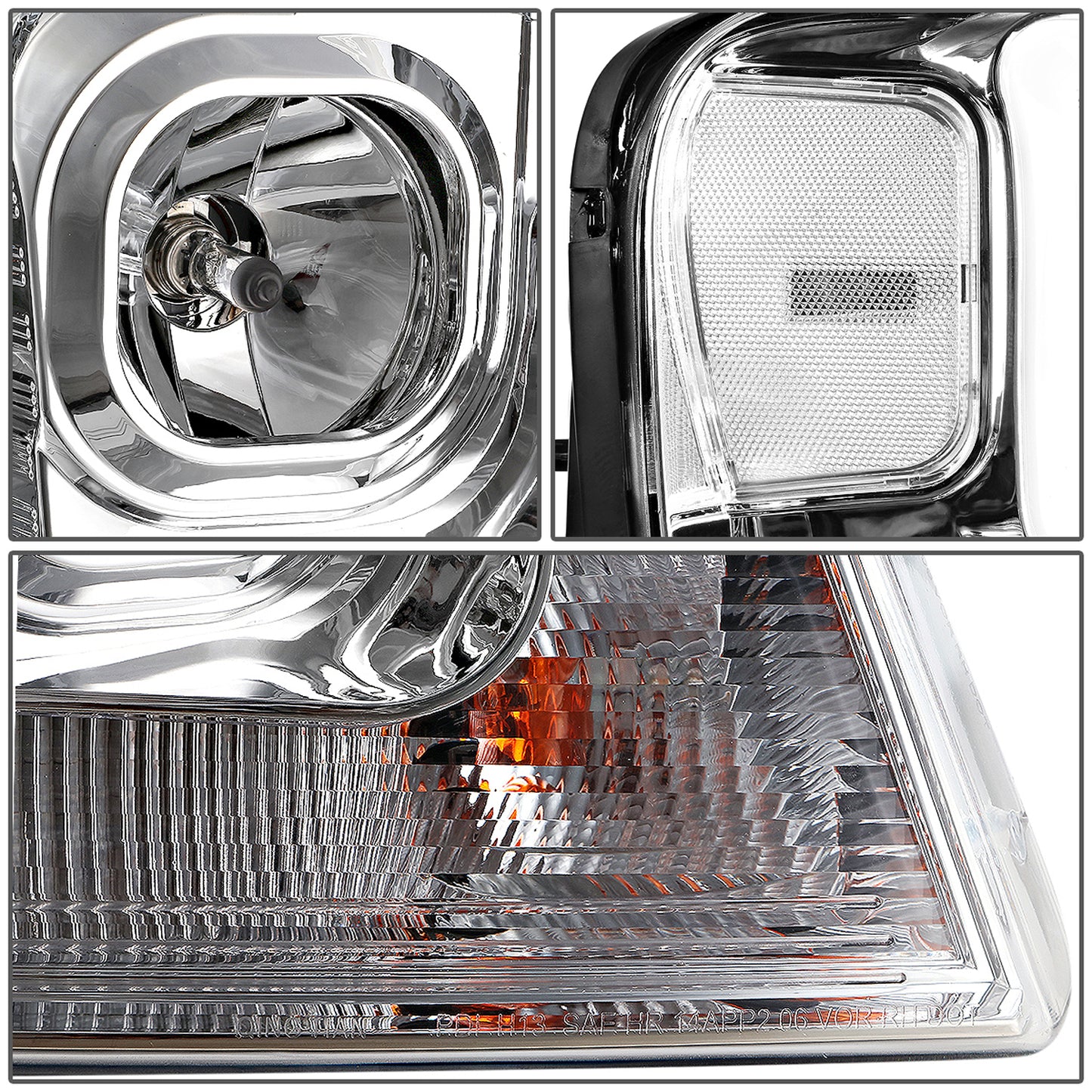 FAROS 04-08 FORD F-150 / 06-08 LINCOLN MARK LT - 3D LED - C-BAR - CHROME HOUSING / CLEAR CORNER - H11 LOW BEAM / H11 HIGH BEAM